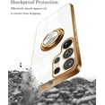 thumbnail image 5 of Compatible with Samsung Galaxy S23 Ultra 5g Case Cell Phone Ultra Slim Thin with Ring 360°Finger Stand Metal Electroplated Soft TPU Frame Full Body Bumper Hard Back Mobile Cover-White, 5 of 14