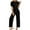 26#Black, variant on Wpawbk Pyjamas Set for Women Two Piece Outfits for Women 2025 Summer Lounge Wear Sets Solid Ice Silk V Neck Short Sleeve Tops and Wide Leg Pants Pjs Co Ord Sets