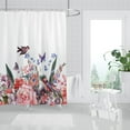 thumbnail image 3 of Floral Shower Curtain, Colorful Flower Bird Butterfly Country Shower Curtains Set for Bathroom Bathtub Rustic Decor Waterproof Machine Washable Fabric with 12 Plastic Hooks, 3 of 6