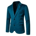 thumbnail image 2 of Veste Blazer Décontractée pour Homme, Unie, à un Bouton, Col Rabattu, Manches Longues, 2 of 9