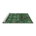 thumbnail image 2 of Ahgly Company Machine Washable Indoor Square Oriental Turquoise Blue Traditional Area Rugs, 6' Square, 2 of 4