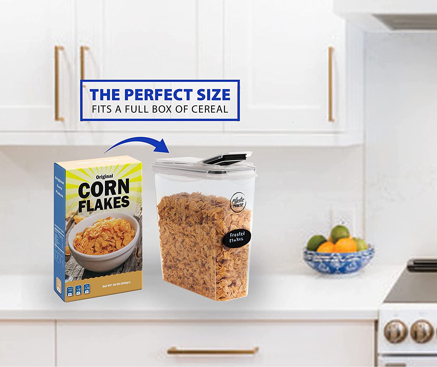 Kosbon Large Cereal Containers, 4-Pack with Measuring Spoons photo 8