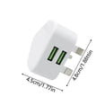 thumbnail image 3 of Puerto: Adaptador de corriente de viaje USB, cargador de teléfono móvil, enchufe internacional del Reino Unido para iPhone y iPad, 3 of 5