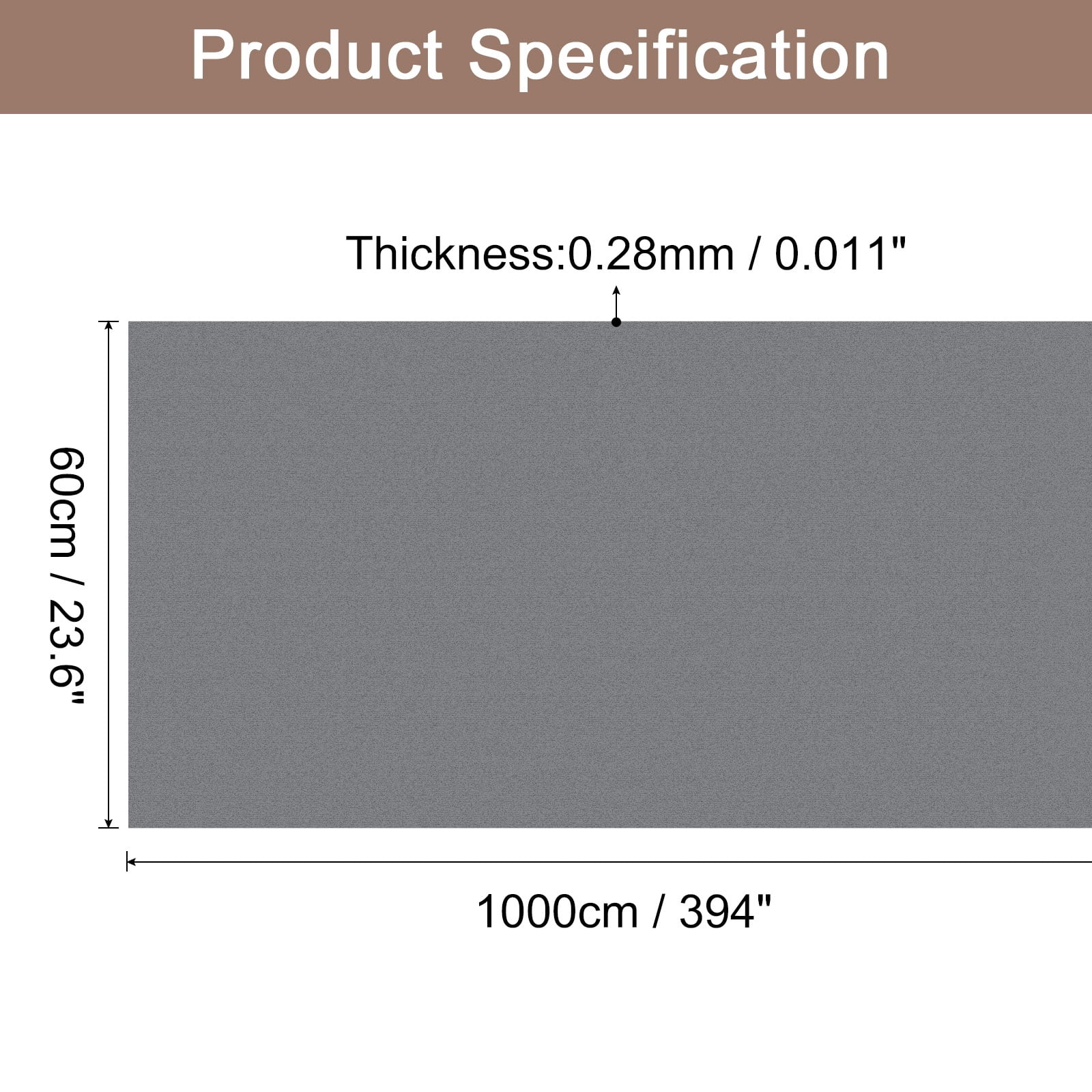 394"x23.6" Dark Grey Wallpaper, Peel and Stick Wallpaper, Dark Grey Contact Paper Vinyl Wall Paper