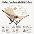 thumbnail image 6 of Folding Camping Chairs, Camping Lounge Chair with Detachable Footrest Adjustable Backrest, Portable Folding Chair for Camping, Hiking, Backpacking, Khaki, 6 of 7