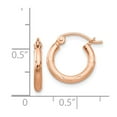 thumbnail image 3 of FB Jewels 14k Rose Gold Lightweight Satin Diamond Cut Hoop Earrings, 3 of 3