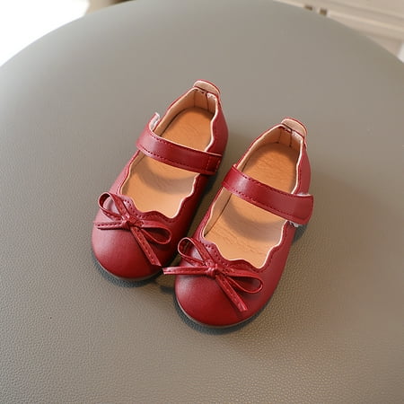 

Baby Girls Cute Casual Slip On Mary Jane Shoes Non-slip Shoes With Bowknot For Winter