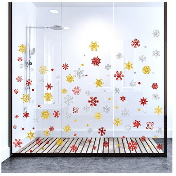 Etiqueta engomada de la ventana de Navidad, pegatinas de nieve de PVC, pegatinas de ventana de copos de nieve, pegatinas de decoración extraíbles de bricolaje, pegatinas de ventana estáticas reutilizables, pegatinas de Navidad JM