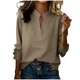 thumbnail image 3 of TaTaai Women's Casual V-Neck T-Shirt Long Sleeve Solid Color Loose Fit Tee Soft Stretchy Comfy Spring Summer Daily Beach Wear Gift, 3 of 7