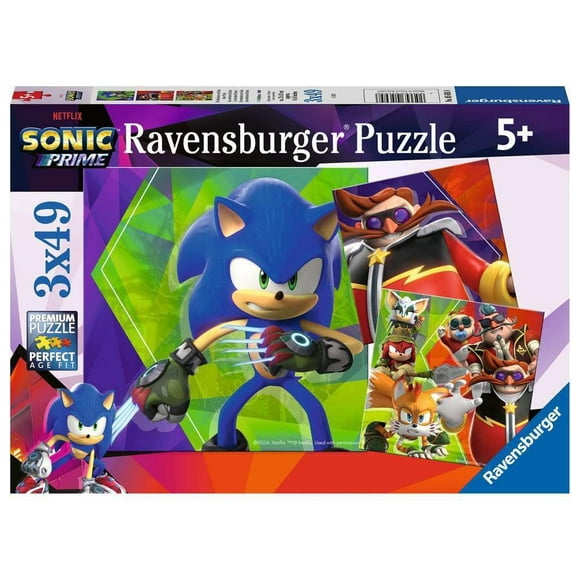 Rompecabezas Ravensburger Sonic Prime 3X 49 piezas para niños mayores de 5 años