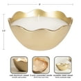 thumbnail image 5 of Kate and Laurel Alessia Scalloped Round Metal Candle Bowl, 8 Inch Diameter, Gold, Modern Three-Wick Unscented Candle with Decorative Bowl for Living Room Decor, 5 of 8