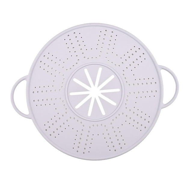 Tapa de silicona antiderrames de 13,39 pulgadas Tapa de sartén con pantalla antisalpicaduras de silicona violeta