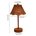 thumbnail image 2 of HAHUT Rattan Table Lamp, LED Rechargeable Cordless Boho Woven Desk Lamp with 3 Color Temperature Touch Control Dimmable for Living Room Bedroom Wedding Decor (Brown), 2 of 8