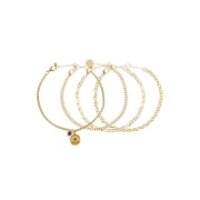 Madden NYC Women's Fashion Gold-Tone Coin Charm Bracelet 4-Piece Set