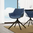 thumbnail image 3 of LeisureMod Markley Leather Swivel Dining Armchair with Black Iron Base – Comfortable Modern Accent Dining Chair for Kitchen and Dining Room Set of 4, 3 of 13