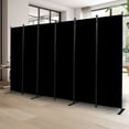 thumbnail image 6 of YASRKML 6 Panel Folding Privacy Screen, 6Ft Tall Room Divider with Wider Support Feet, Portable Wall Dividers Room Partition, Black, 6 of 7