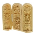 thumbnail image 1 of KLKCMS Statue de Bouddha Sculptée Sculpture de Boîte de Rangement en Bois de Buis -3, 1 of 9