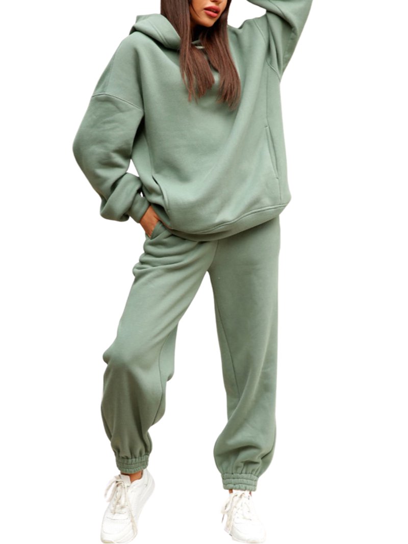 Blotona Women 2 Piece Jogger Set Long Sleeve Hoddie Sweatshirt