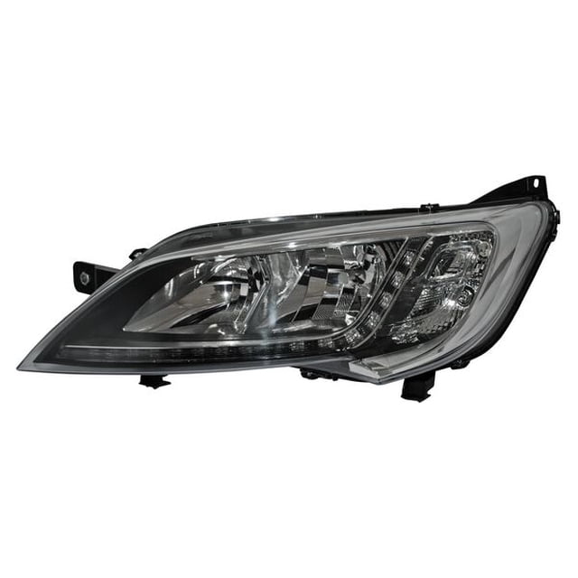 Faro Principal TYC 2015 A 2018 Peugeot Lado Conductor Fondo Cromado Con Luz Día Con Motor