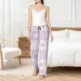 thumbnail image 4 of Fotbe Floral Purple Buffalo Plaid Pantalones de Pijama para Mujer, Pantalones de Dormir, Pantalones Pj con Cordón y Bolsillos-3X-Large, 4 of 6