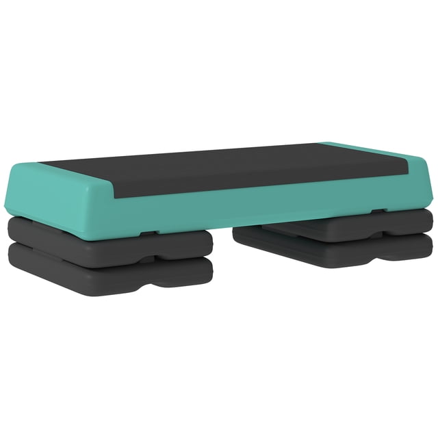 Soozier Adjustable Aerobic Stepper, 3-Level with Risers 4", 6", 8", Green