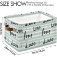 thumbnail image 4 of Coolnut Valentine's Day Love Storage Basket with Handles Collapsible Storage Bins Canvas Fabric Storage Organizer for Shelves Closet Bedroom Living Room 1Pack Decor Gifts, 4 of 7