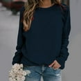 thumbnail image 2 of Chandails en Molleton Décontractés à Col Rond pour Femmes Manches Longues Coupe Ample Pull Doux Tenues de Mode Automne, 2 of 5
