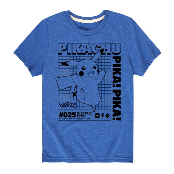 Pokémon - Pikachu Info Chart - Youth Short Sleeve Graphic T-Shirt
