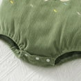 thumbnail image 6 of Odeerbi Infant Boys Girls Clothes Corduroy Embroidered Rompers Summer Jumpsuits Baby Cute Suspender Bodysuit Sleeveless Short Crawling Onesie Green, 6 of 7