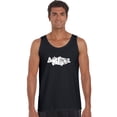 thumbnail image 1 of LA Pop Art Men's Word Art Tank Top - Bass - Gone Fishing, 1 of 2