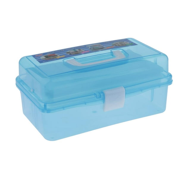 Large Stackable Box - Portable - Dividers for Organizers Storage Container  for Containers Blue 
