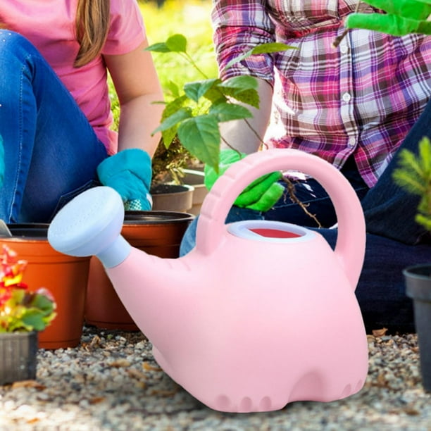 (Rosa) Regadera de abeja linda de metal para plantas de interior/exterior, maceta de riego decorativa novedosa para niños para decoración de jardín