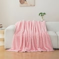 thumbnail image 6 of AOVUWU & Fleece Throw Blanket for Couch, Super Soft 3D Striped Jacquard Blanket, Lightweight Fuzzy Cozy Blankets, Pink, 6 of 8