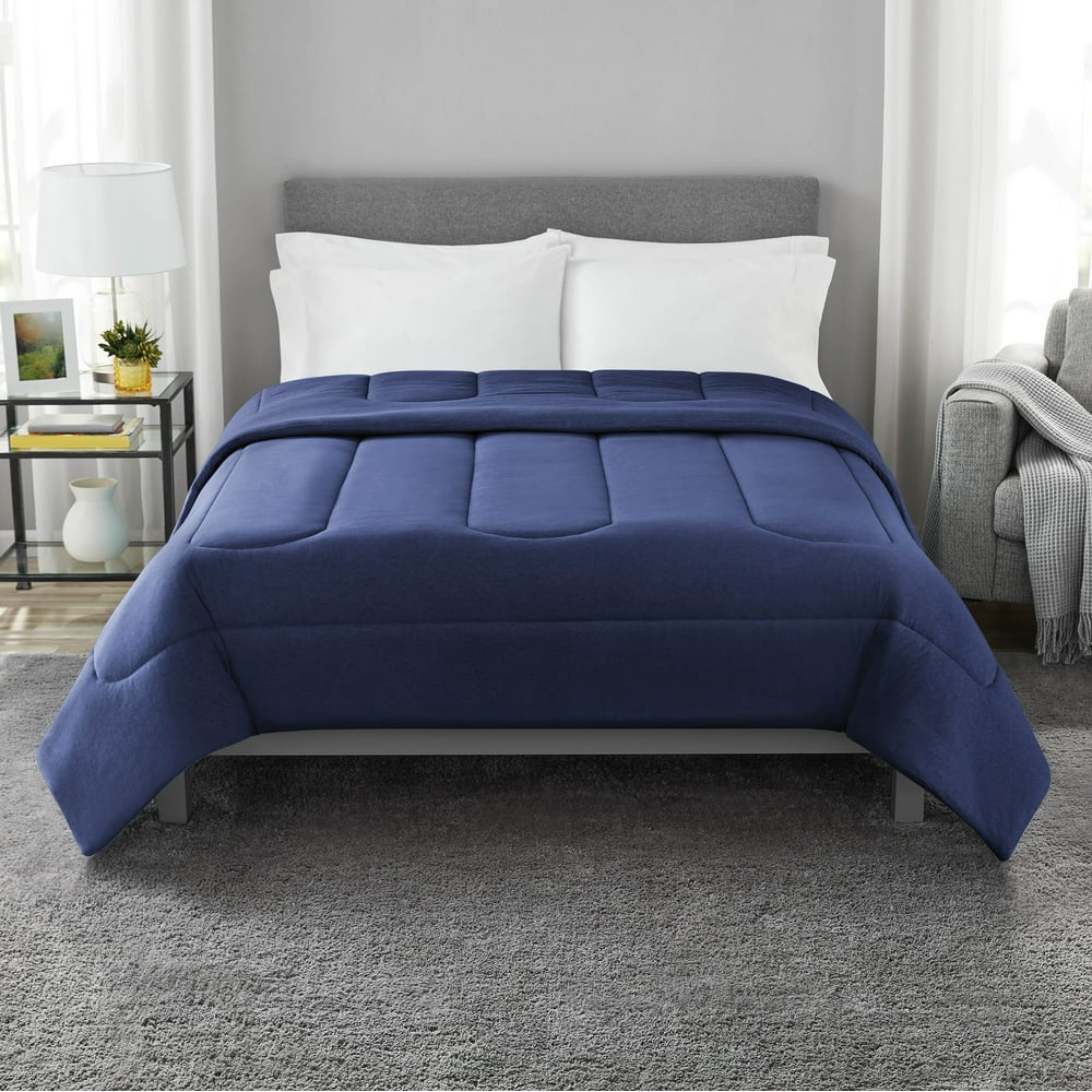 Mainstays Jersey Knit Comforter, Full/Queen Navy