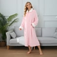 thumbnail image 4 of Richie House Women Fleece Robe Plush Long Zip Front Warm Soft Zippered Bathrobes S-3XL RHW4047, 4 of 5