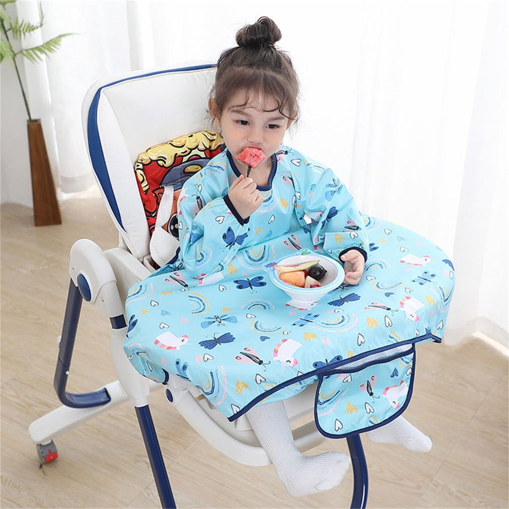 Full Sleeved Bib Baby Coverall Feeding Bib Waterproof Toddler Smock Bib Food Water Spill Protective Toddler Printed Bibs