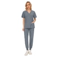 thumbnail image 1 of Ropa de trabajo informal de verano para mujer, doctora, clínica de belleza, enfermera, pantalones de manga corta, traje esmerilado, 1 of 6