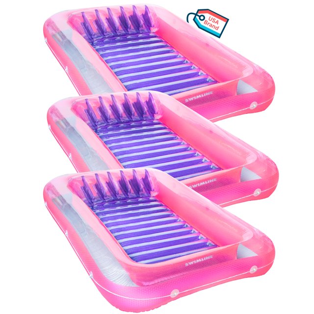 Swimline 71 Pouces Piscine Gonflable Bain de Bronzage Bouée Chaises Longues (Lot de 3)