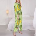 thumbnail image 3 of Goofa Cute Dinosaurs Cartoon Printed Women’s 2 Piece Pajama Set Super,Pajamas Women's Long Sleeve Sleepwear Soft Button Down Loungewear Pjs Lounge Set Nightwear-X-Large, 3 of 9