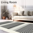 thumbnail image 2 of ODIKA 4'x6' Machine Washable Non-Slip Area Rug, Chic Minimalist with Elegant Cream and Black for High Traffic Rug, Black, 87507, 2 of 7