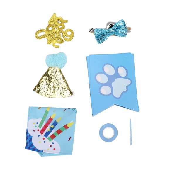 Dog Birthday Party Supplies Scarf Birthday Hat Happy Birthday Banners Dog Paw Balloon Dog Birthday Set