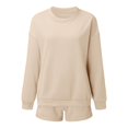 thumbnail image 4 of MAIHAN Linen Shorts Sets Women 2 Piece Outfits Long Sleeve Elastic Waist Shorts Suit Women 2 Piece Outfits Sets Casual Lounge Matching Set Tracksuit Two Piece Outfit, 4 of 7