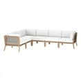 thumbnail image 2 of Modway Clearwater 6-Piece Wood Fabric Outdoor Sectional Sofa in Gray/White, 2 of 5