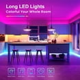 thumbnail image 5 of RGB LED Strip Lights 50/100/130ft, App & 24-Key Remote Control, 16 Million Colors, Music Sync Mic, for Bedroom Gaming Room Party Decor, 5 of 14