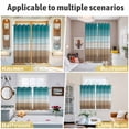 thumbnail image 6 of Teal Brown Kitchen Curtains Small Short 39 Inch Length, Rustic Vintage Abstract Ombre Wooden Plank Grommet Top Bedroom Living Room Curtains, Light Filtering Cafe Curtain Drapes 2 Panels Set 55''x39'', 6 of 9