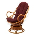 thumbnail image 3 of SK New Interiors Java Swivel Rocking Lounge Chair Natural Rattan Wicker with Dark Brown Cushion, Colonial, 3 of 6