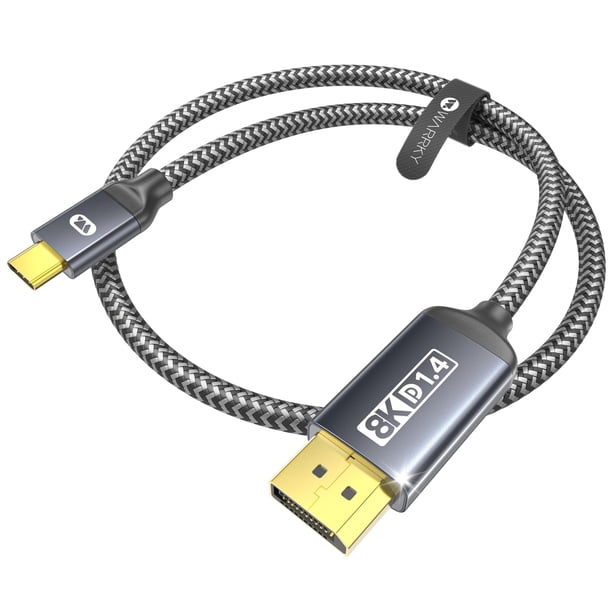 Cable Warky USB C a DisplayPort 1.4 8K @60Hz, 4K @240Hz /144 Hz