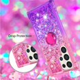 thumbnail image 5 of for Samsung Galaxy S25 Ultra (Not S25) Quicksand Case with Ring Kickstand, Girls Women Bling Cute Glitter Flowing Liquid Floating Sparkle Cover for Samsung Galaxy S25 Ultra. JB-Pink Purple, 5 of 14