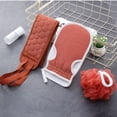 thumbnail image 4 of TRIANU Exfoliating Back Scrubber for Shower, Loofah Back Scrubber with Exfoliating Glove and Sponge Pad Set, Long Deep Clean Back Washer Bath Shower Scrubber for Men and Women, Red, 4 of 9