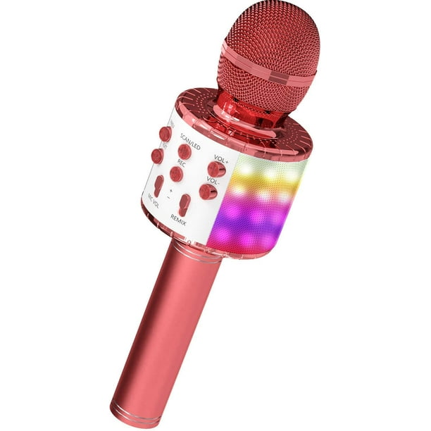 Machine de karaoké pour enfants,avec 2 microphones sans fil et lumières  LED,cadeaux d'anniversaire pour filles et garçons
